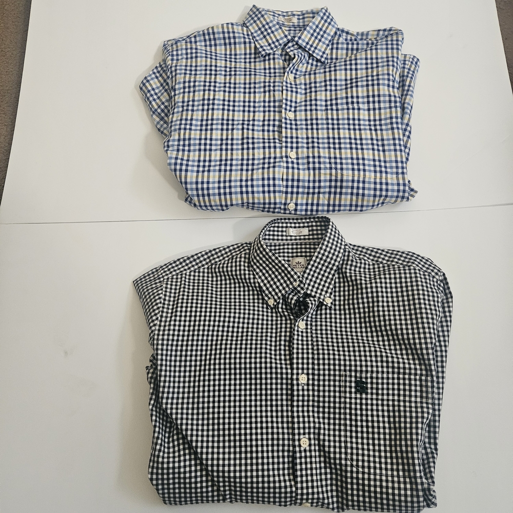 Two Peter Millar Plaid/Checkered Button-Down Shir… - image 1